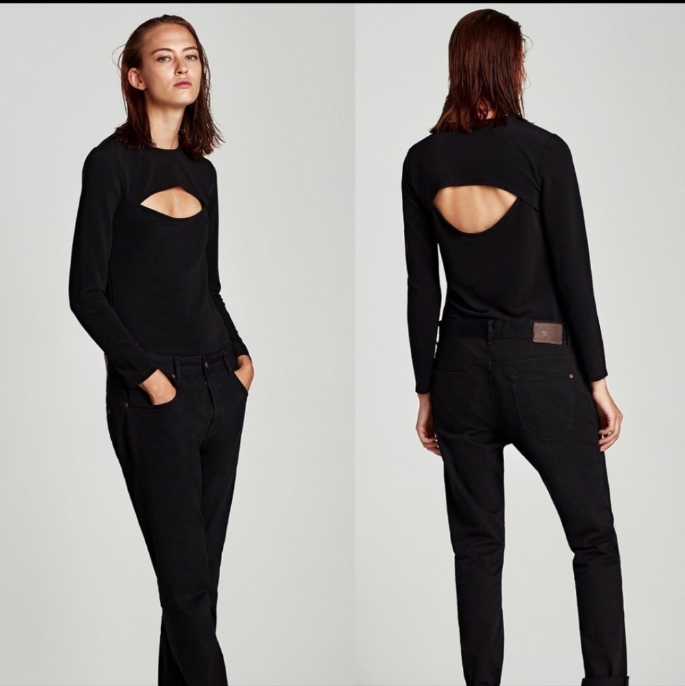 Zara cut-out long sleeve top